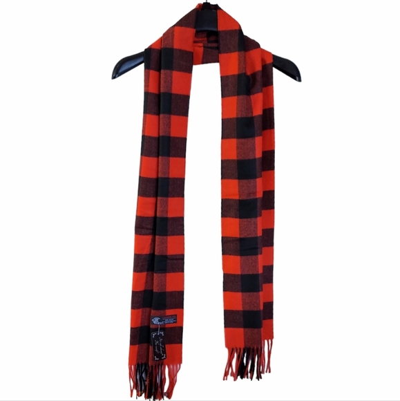 Classic Scarf Womens Mens Red Black Neck Scarf Plaid Winter Scarf Fall Softest - Picture 1 of 10